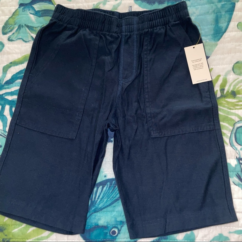 TEA COLLECTION SIZE 10 elastic waist shorts NWT WHALE BLUE